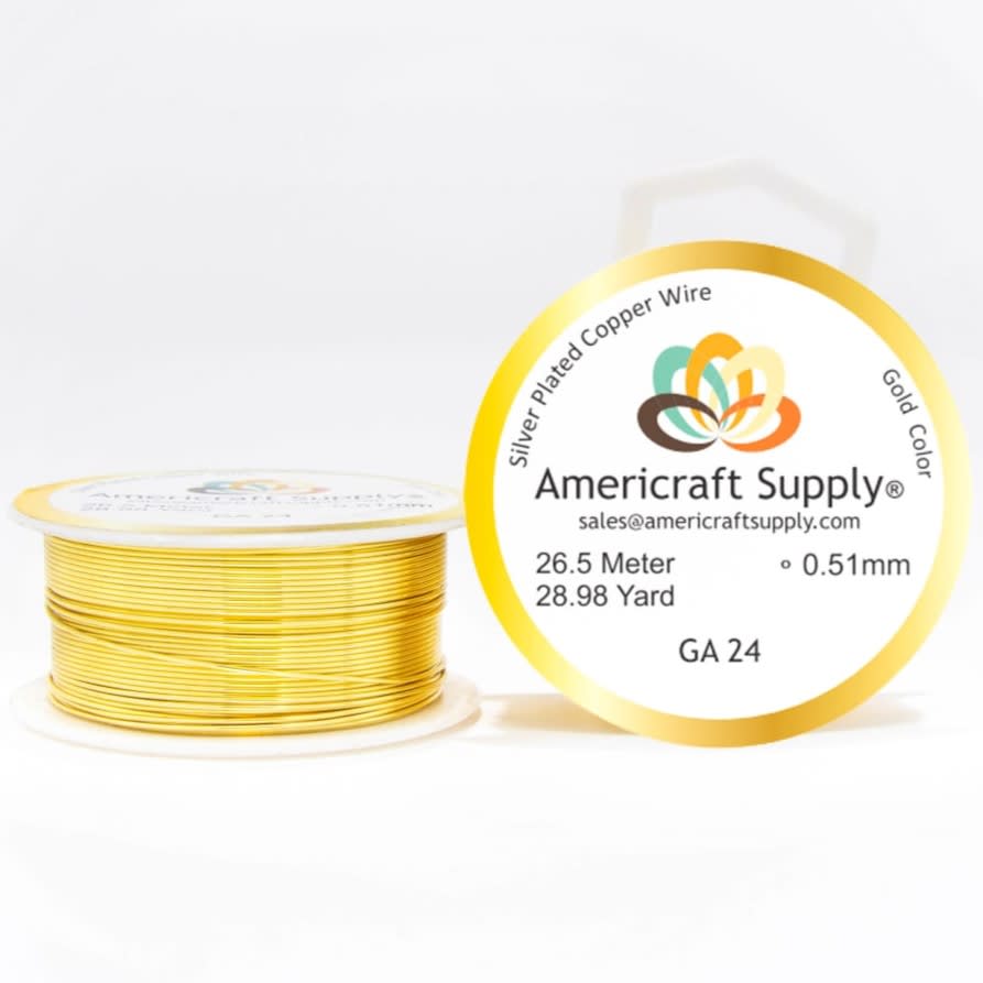 Alambre calibre 24 dorado americraft supply gold / Rollo1