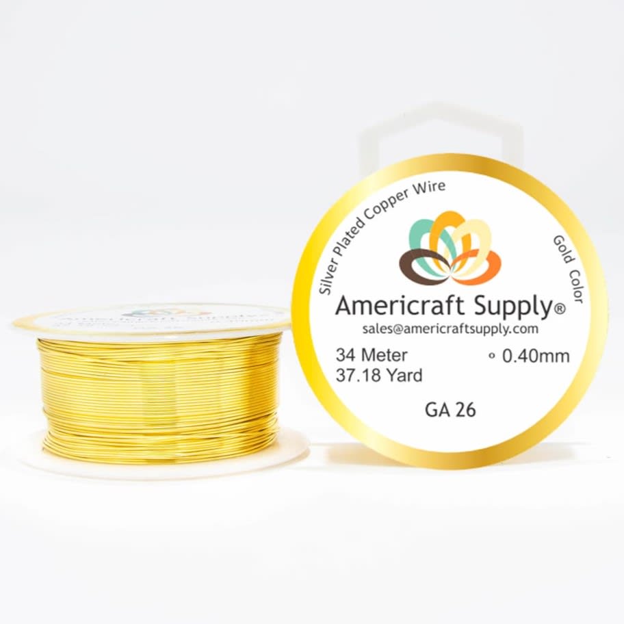 Alambre calibre 26 dorado americraft supply gold / Rollo1
