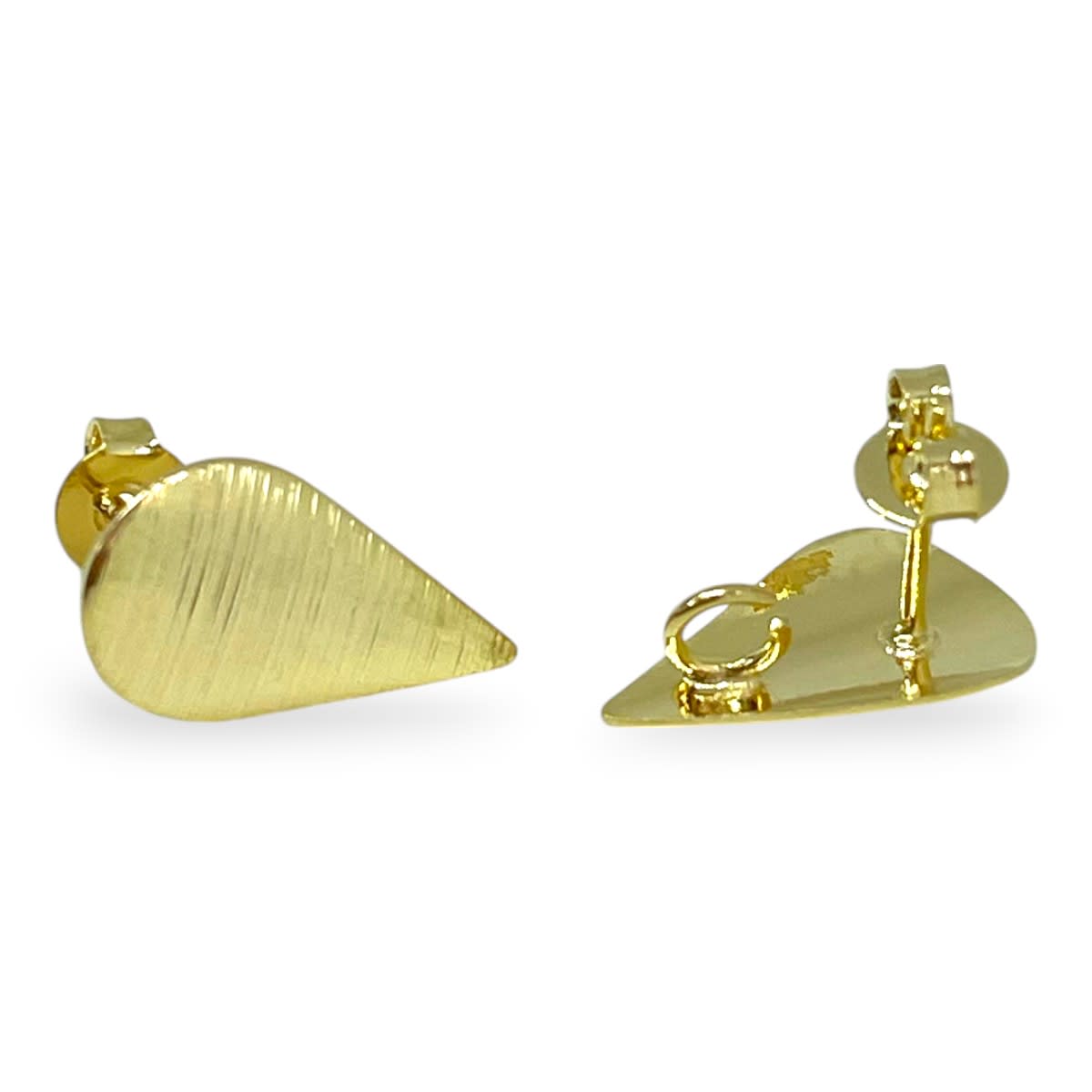 Base de aros topito lágrima gota 16x10 mm baño de oro / par1