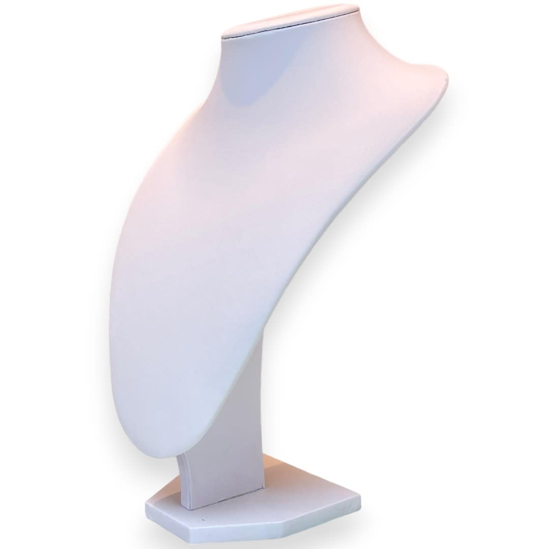 Exhibidor mostrario cuello alargado eco cuero blanco grande / unidad1