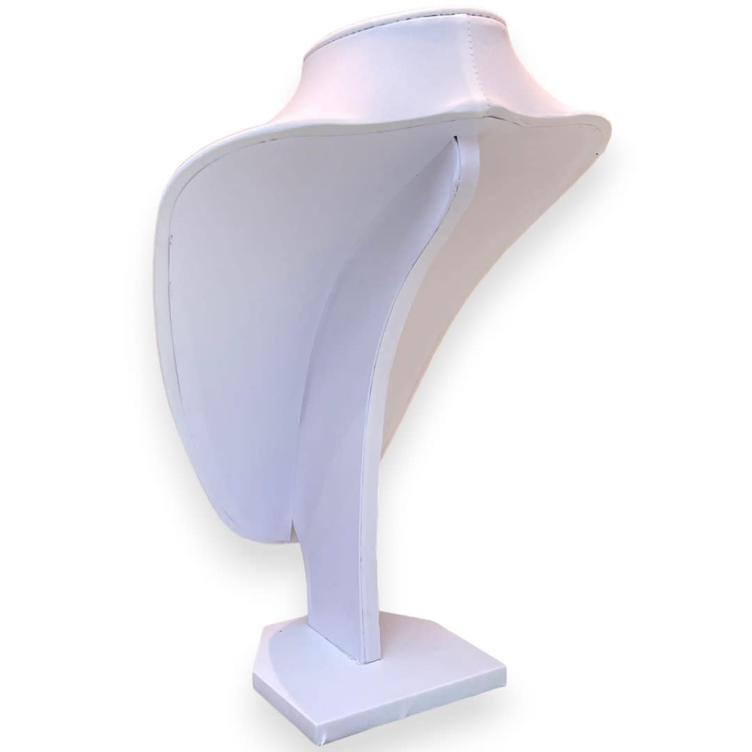 Exhibidor mostrario cuello alargado eco cuero blanco grande / unidad3