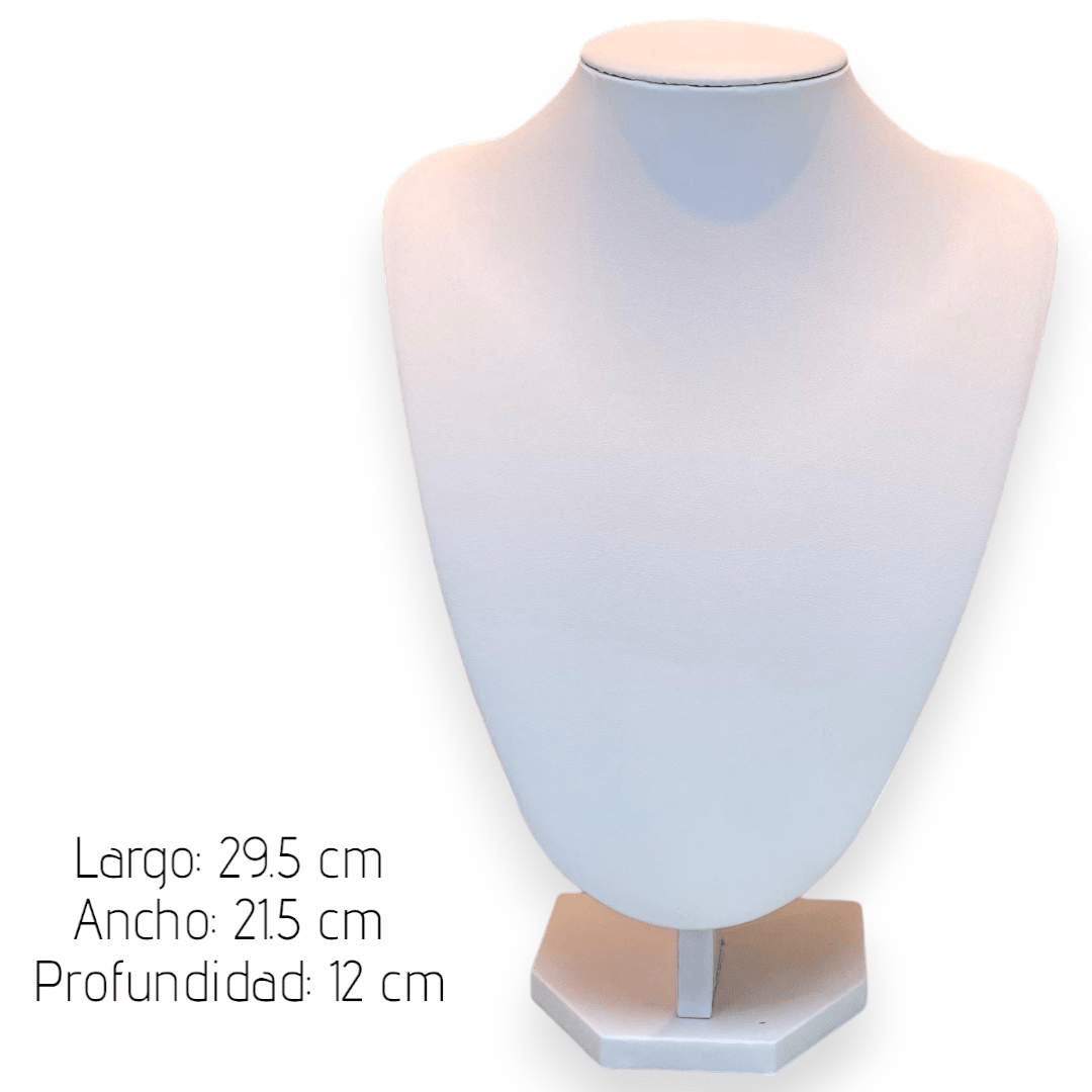 Exhibidor mostrario cuello alargado eco cuero blanco grande / unidad2