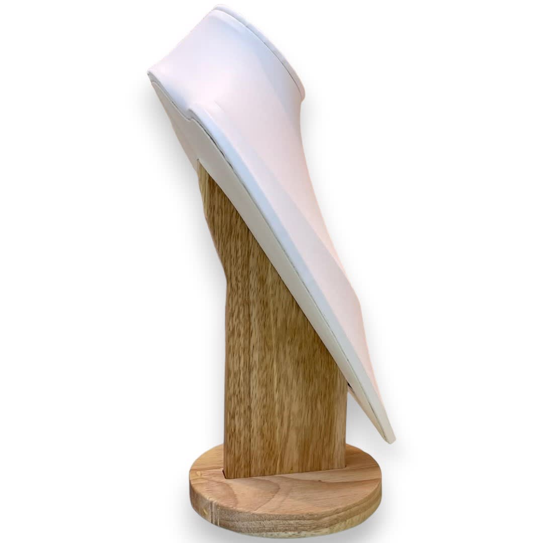 Exhibidor mostrario cuello alargado madera eco cuero grande / unidad2