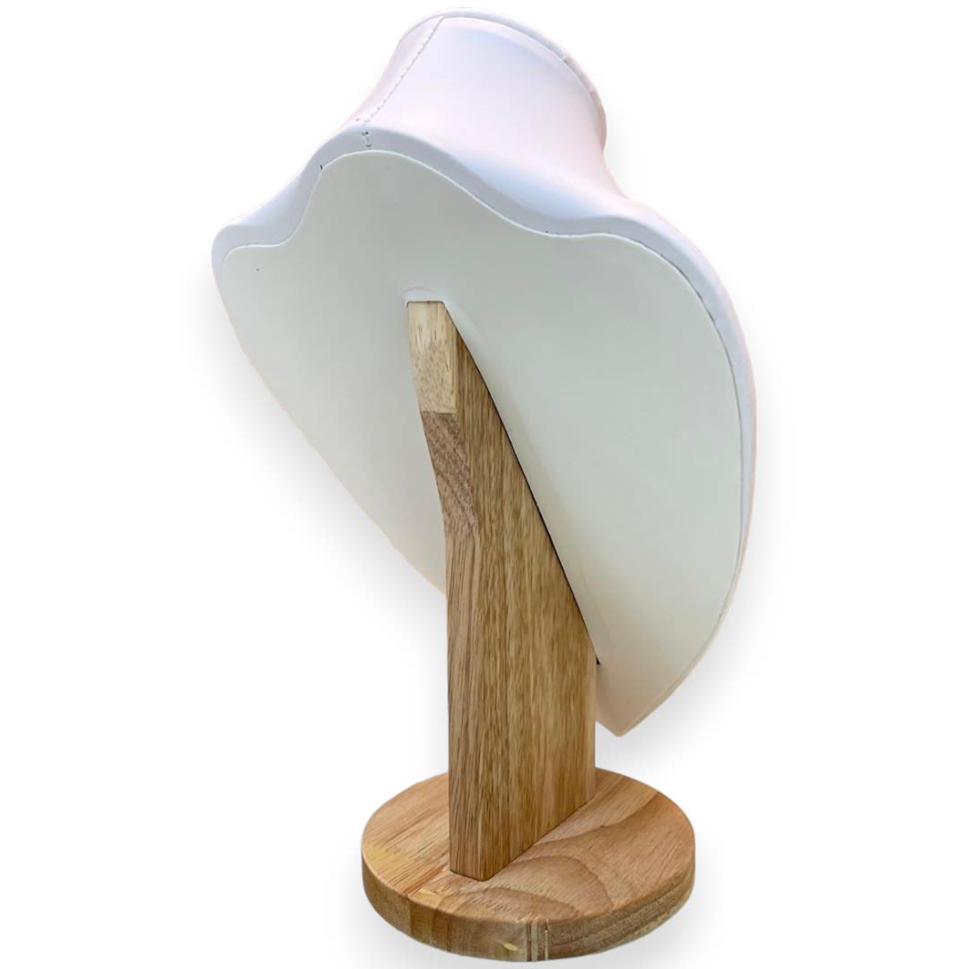Exhibidor mostrario cuello alargado madera eco cuero grande / unidad3
