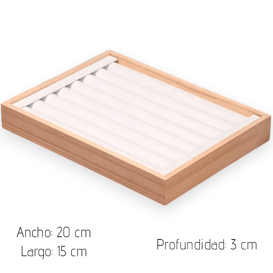 Exhibidor mostrario anillos eco cuero madera / unidad2