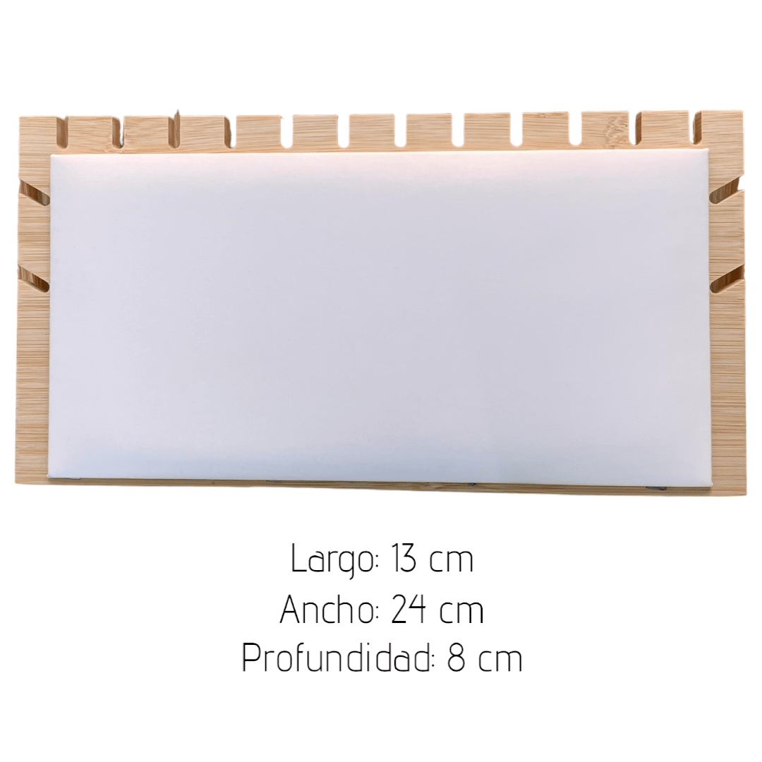 Exhibidor mostrario collar pulsera eco cuero madera horizontal / unidad1