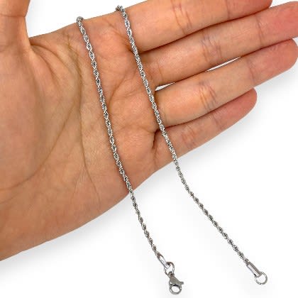 Cadena armada tourbillón de cuerda rope chain acero 2 mm / unidad3