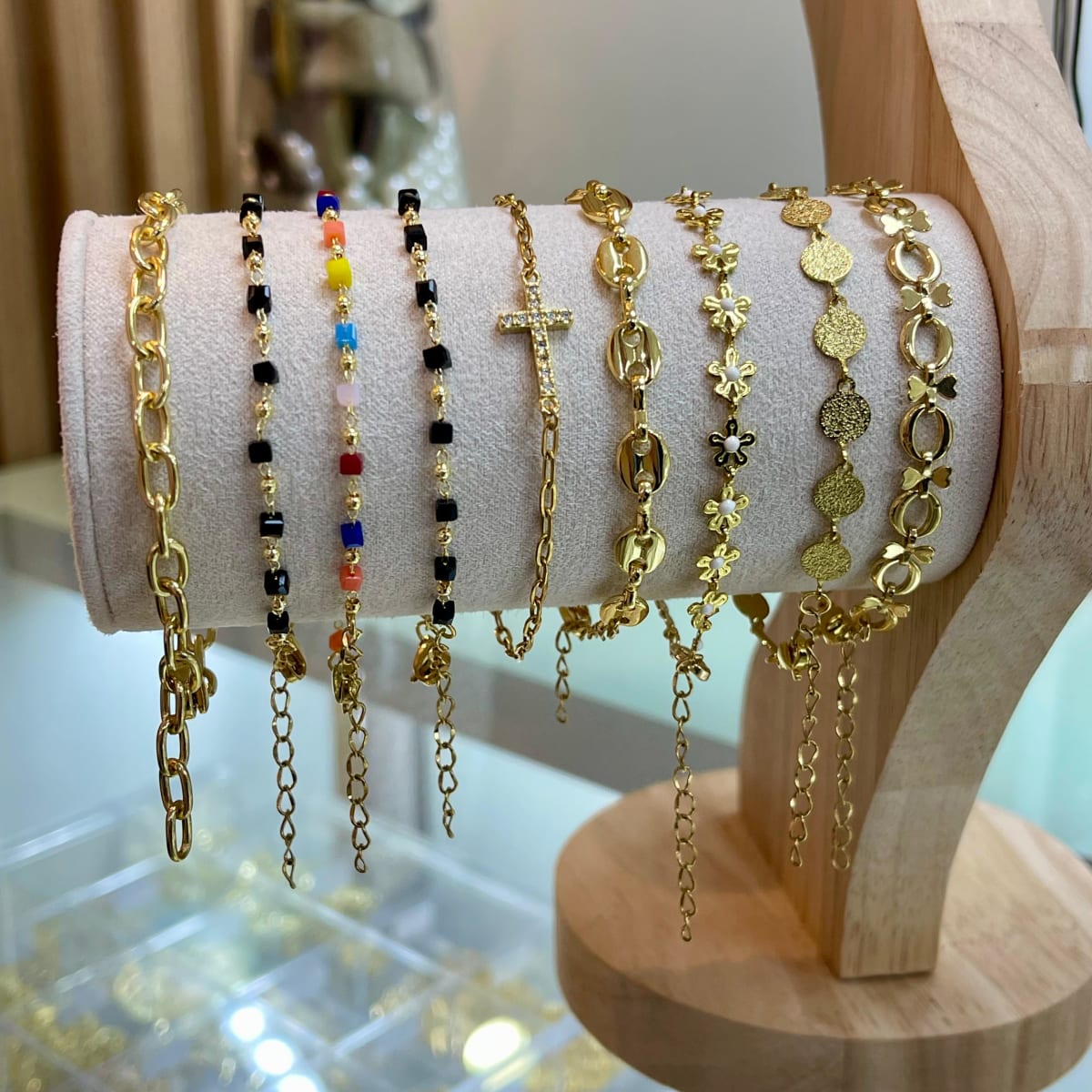 Pulsera con forma de cadena baño de oro VTE / unidad2