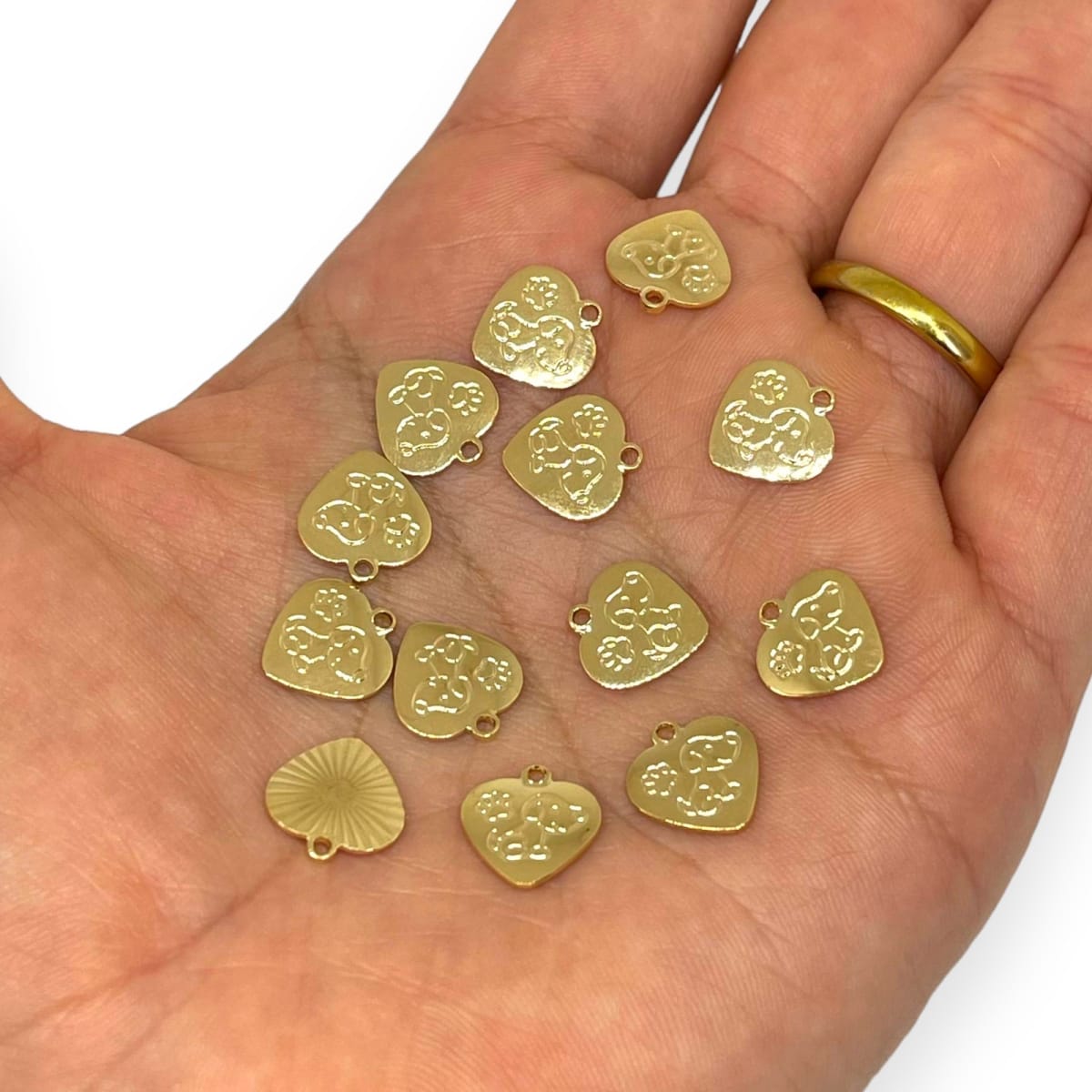 Mini dije corazón perro mascota 12 mm gold-filled / unidad2