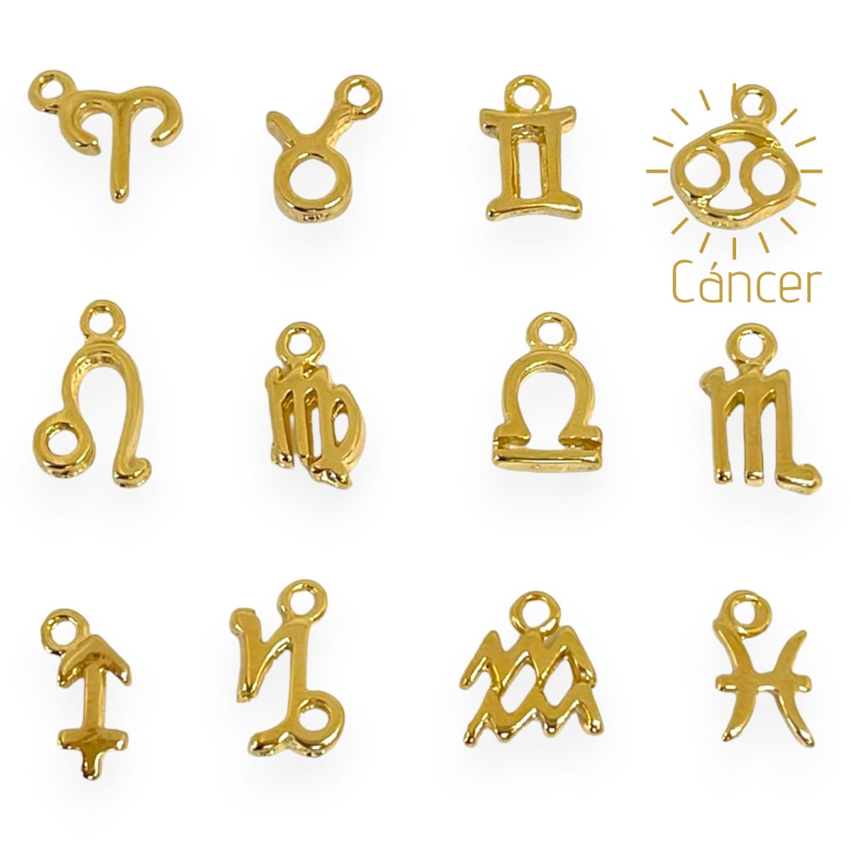 Mini dijes signos zodiacales 10 mm gold-filled / unidad10