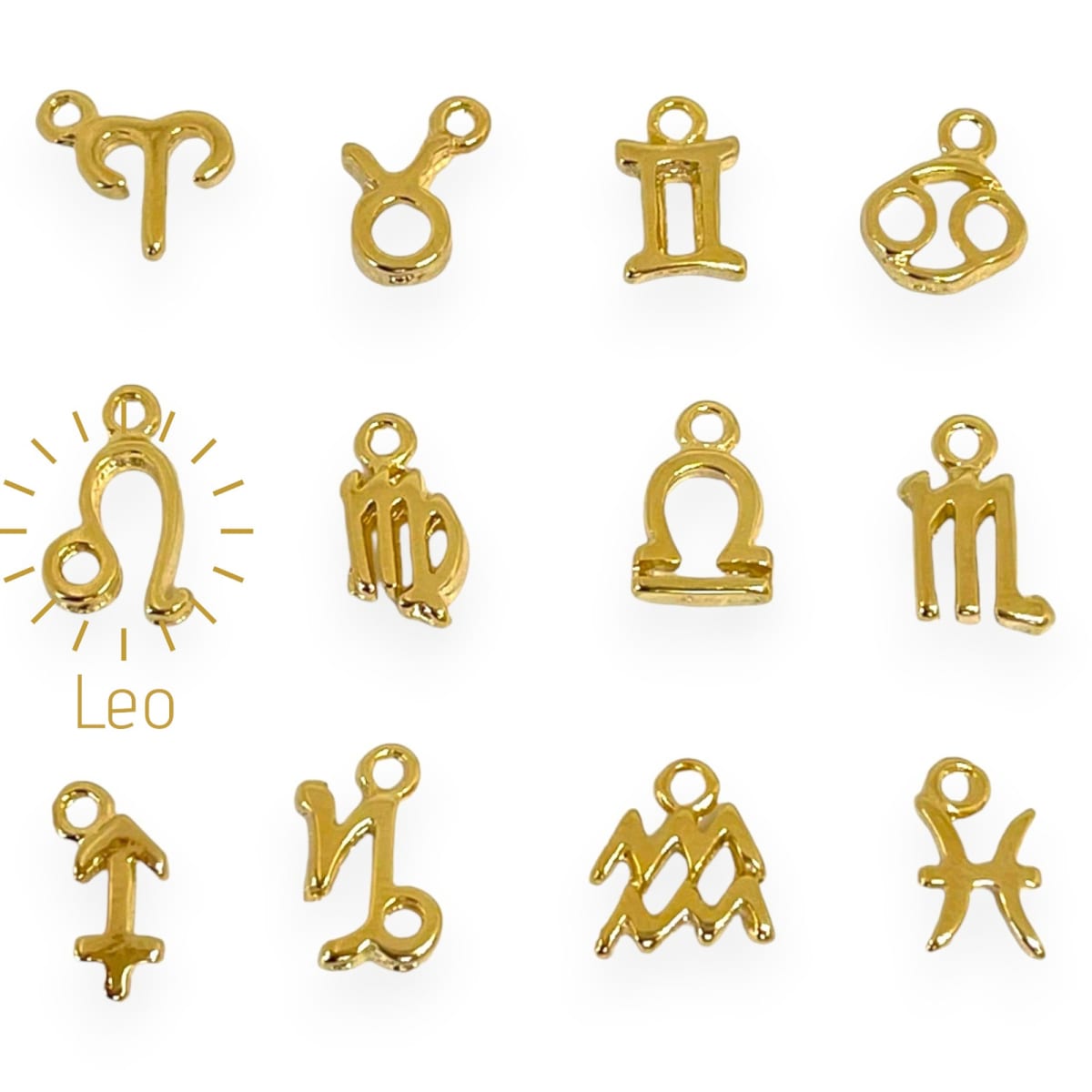 Mini dijes signos zodiacales 10 mm gold-filled / unidad9