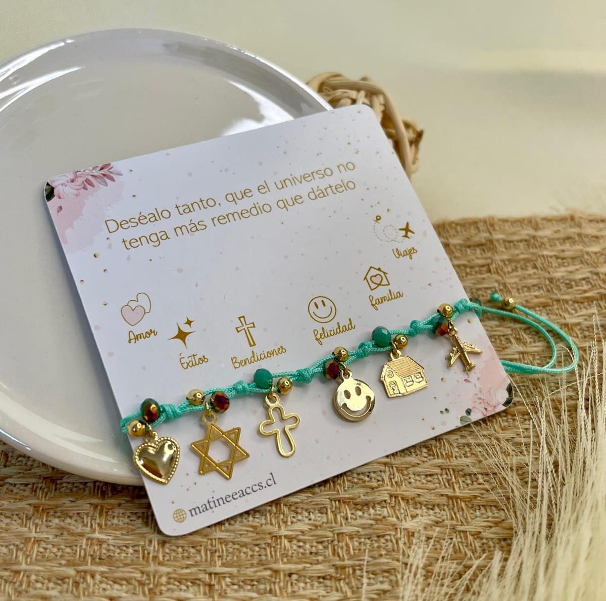 Pulseras de los deseos personalizada con cristal entrelazado / unidad1