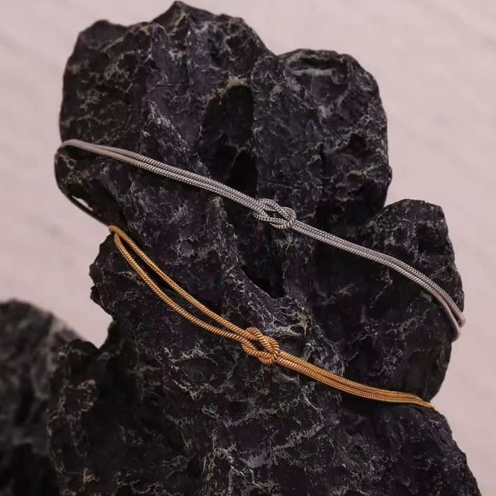 Pulsera para parejas con nudo en acero / set2