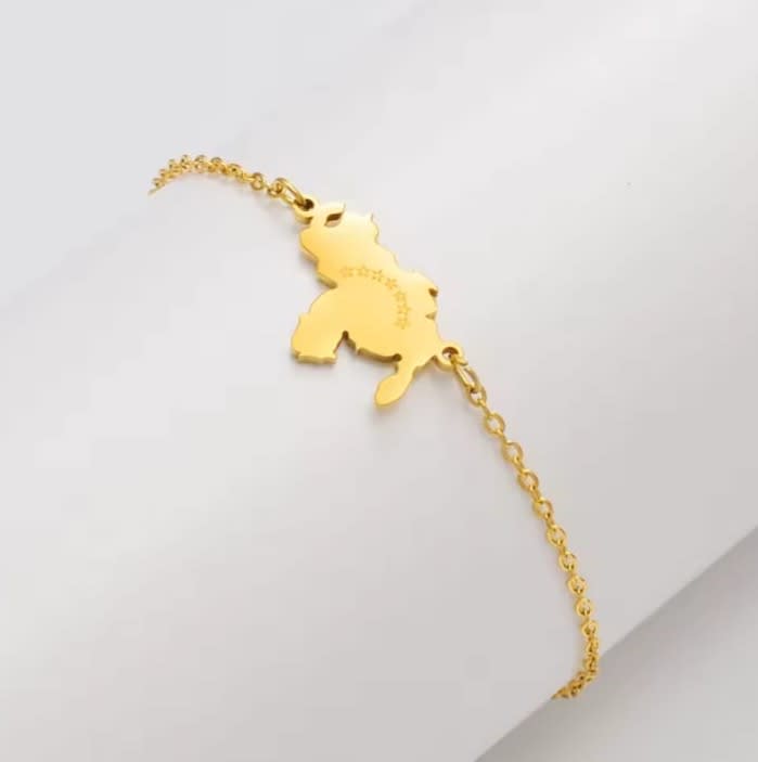Pulsera con mapa de venezuela 7 estrellas en acero / unidad1