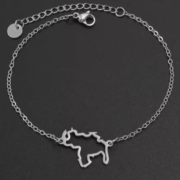 Pulsera con mapa de venezuela silueta en acero / unidad2