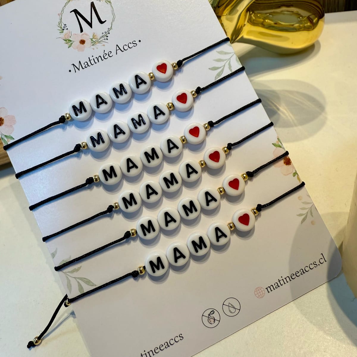Pulsera hilito rojo negro regalo mamá ajustable / pack3