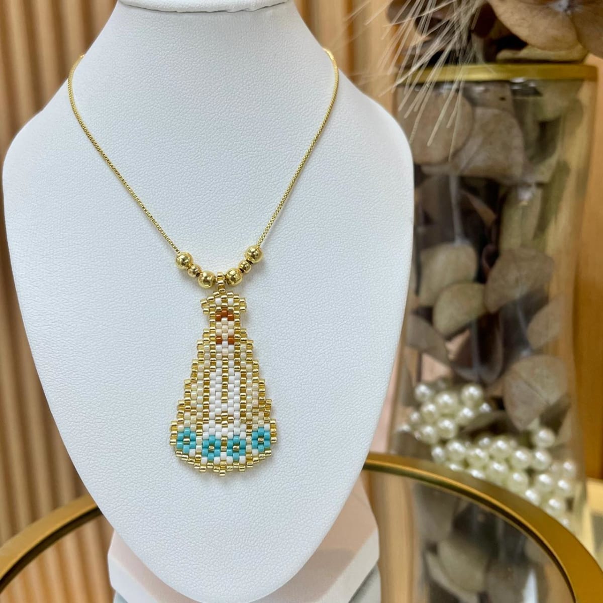 Accesorios con Virgen del Valle tejida miyuki vte / unidad2