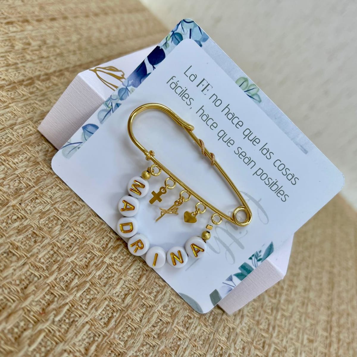 Broche pin de regalo de bautizo para padrino madrina / unidad2