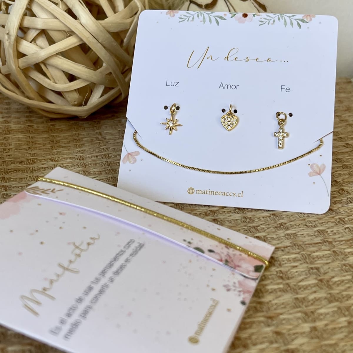 Regalo especial collar con colgantes manifestar / set4