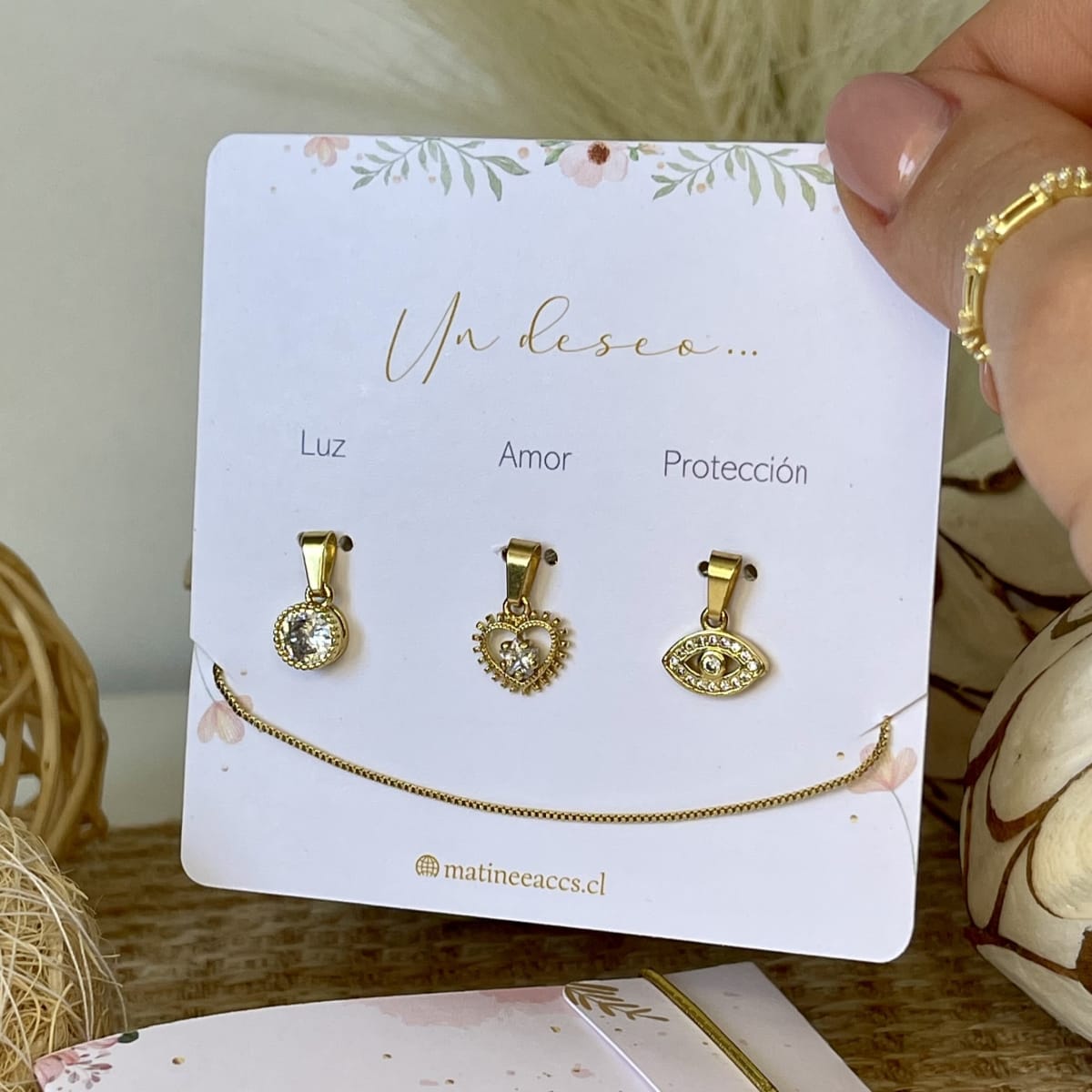 Regalo especial collar con colgantes manifestar / set2