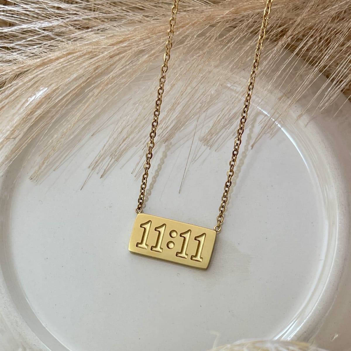 Collar 11:11 hora angelical magica acero / unidad3