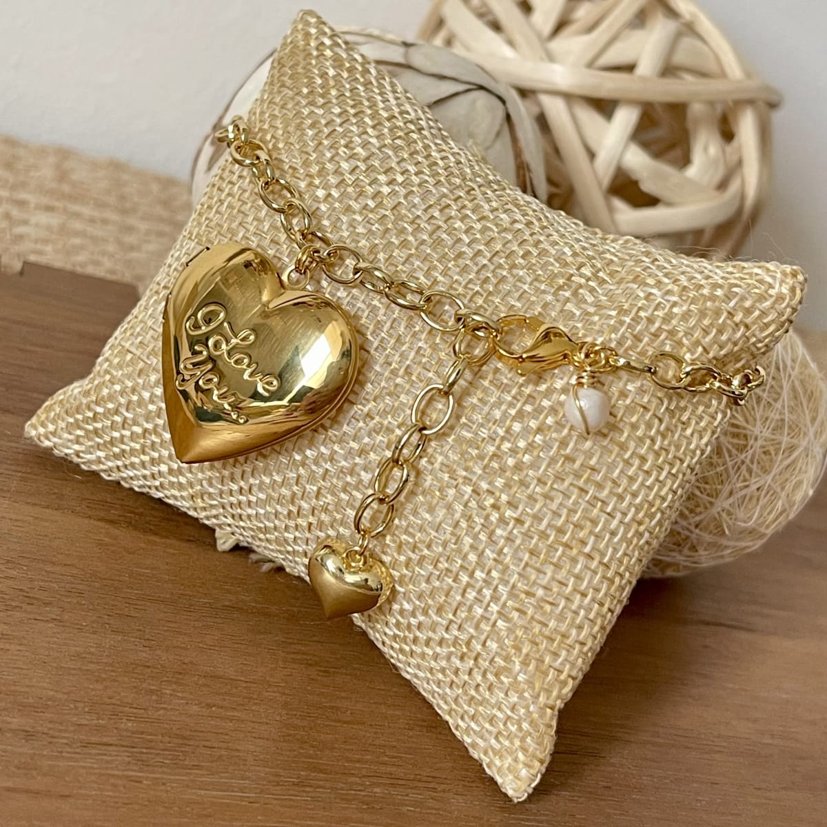 Pulsera con relicario corazón dos fotos personalizado / unidad4