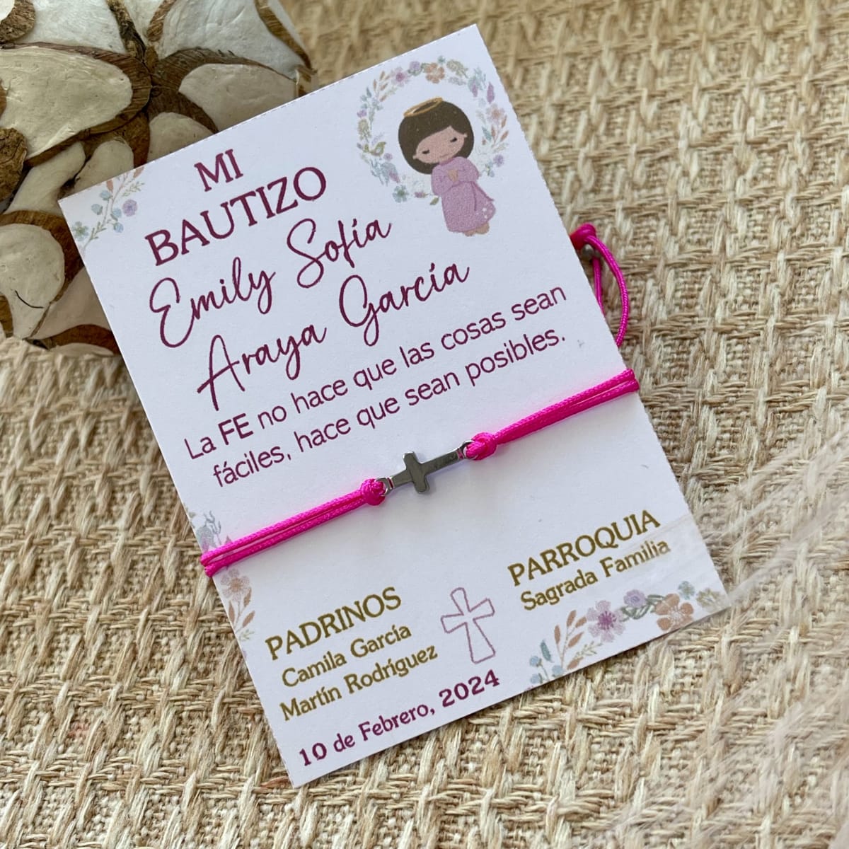 Souvenir pulseras recuerdos de bautizo comunión confirmación / docena1