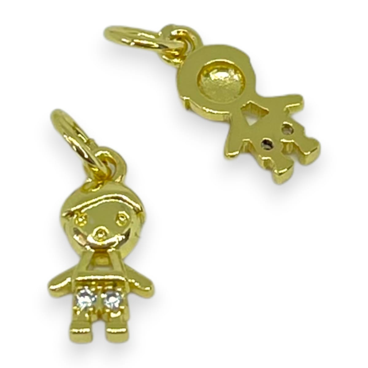 Dije mini niña niño 12x8 mm  baño de oro / unidad2