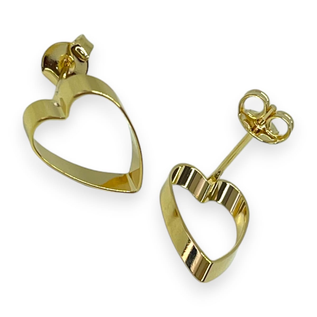 Base de aros corazón para recamar baño de oro / par1