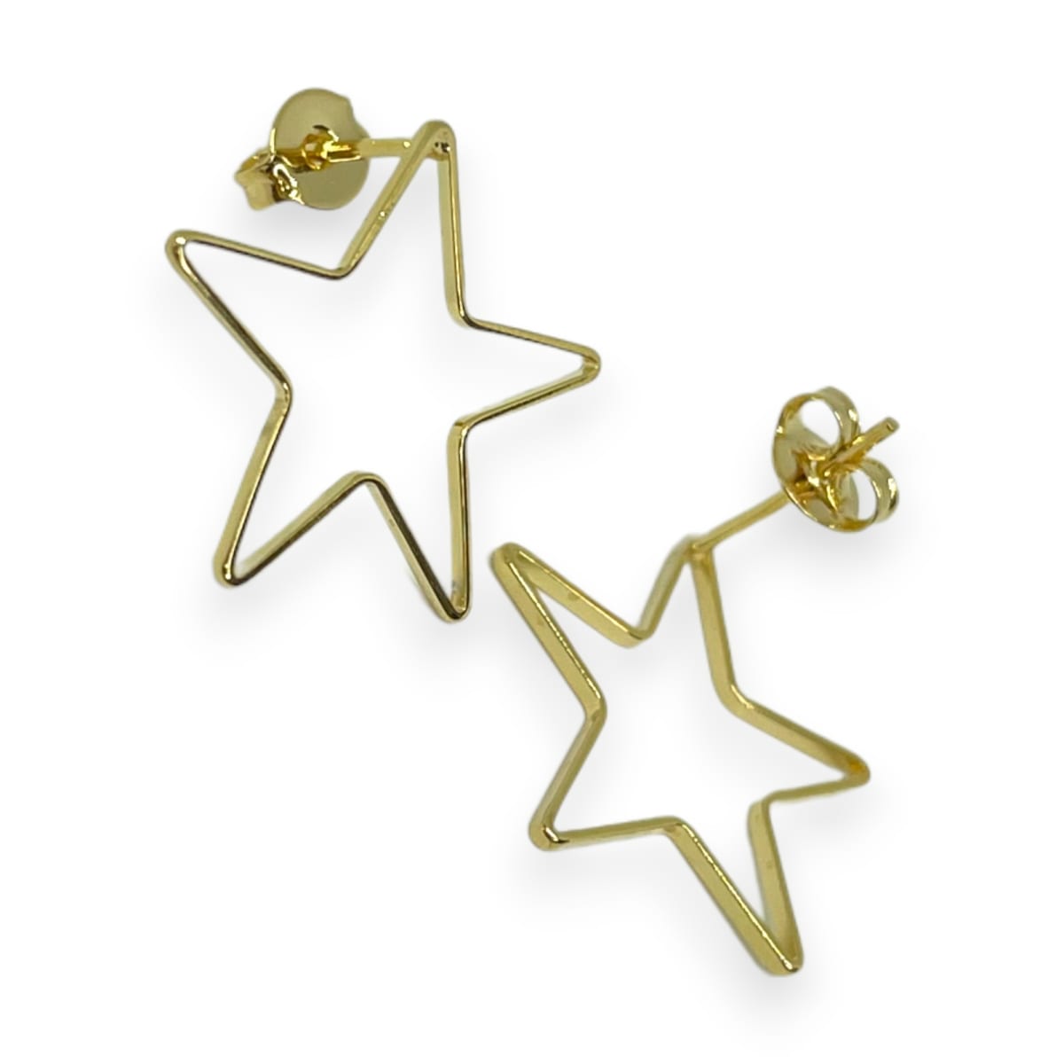 Base de aros estrella para recamar baño de oro / par3