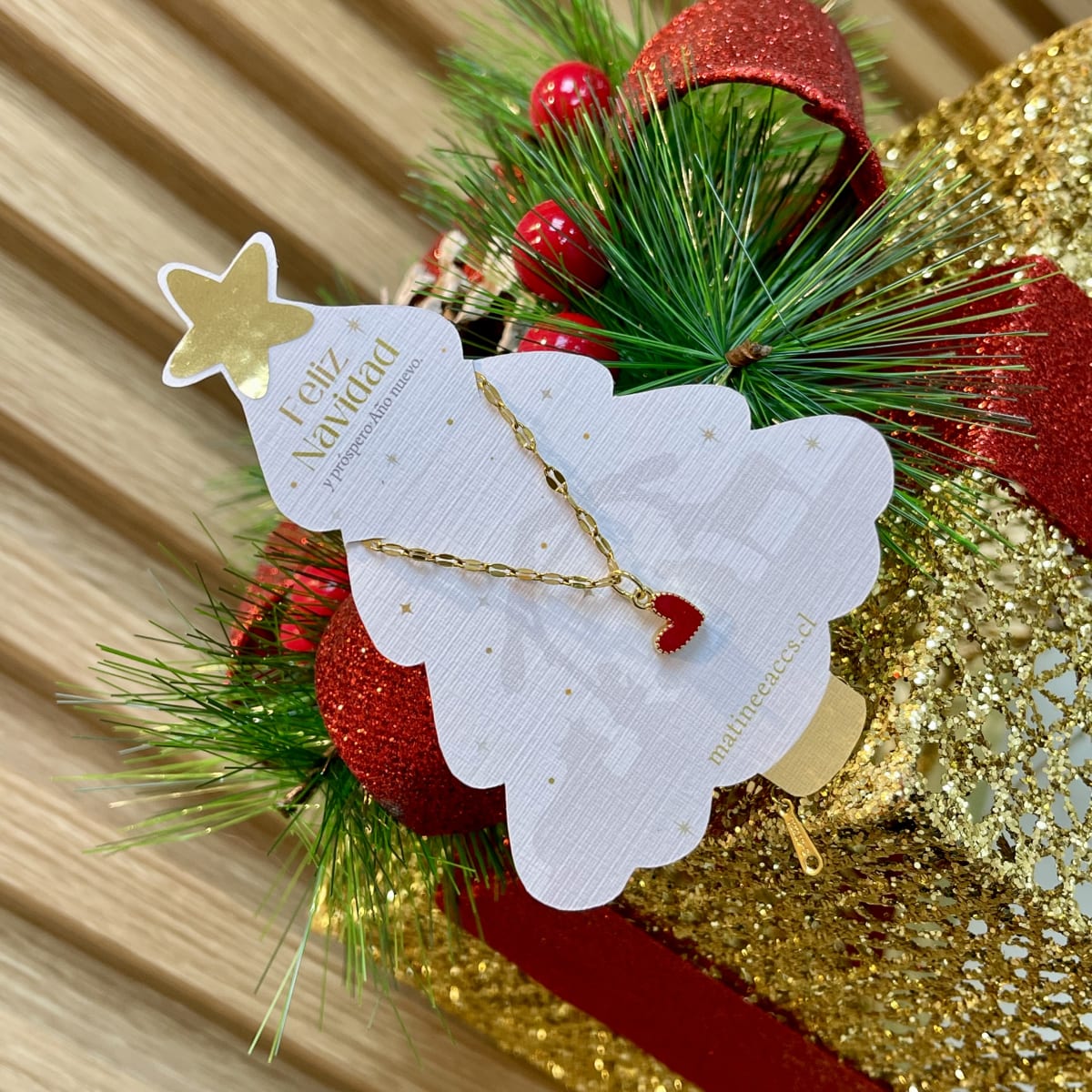 Collar regalo navidad acero baño de oro / unidad9