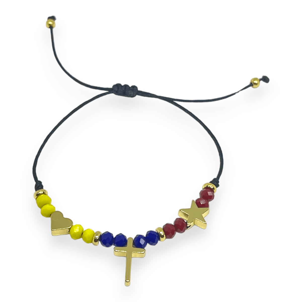 Pulsera tricolor venezuela ajustable Corazón Cruz Estrella VTE / unidad2