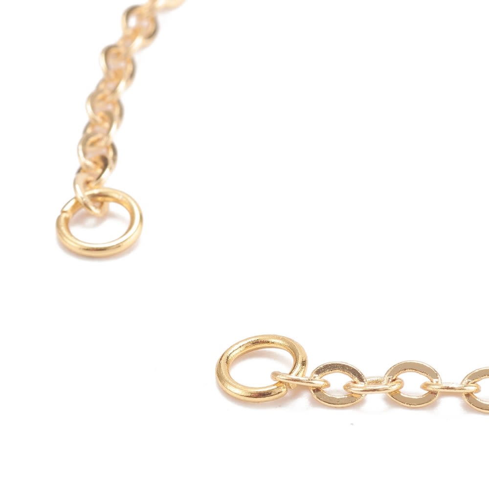 Base pulsera cadena eslabón forzado 2.5 mm baño oro / unidad2