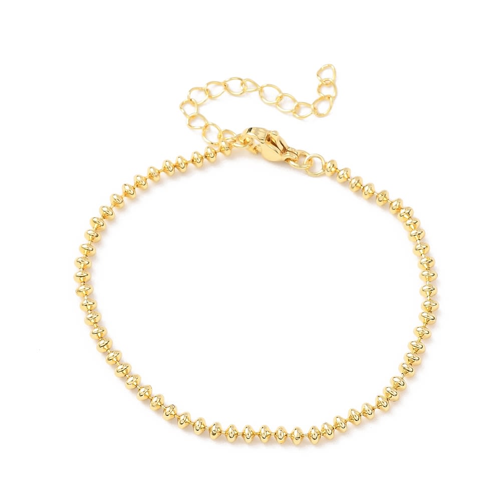 Pulsera balín redondo plano 2.8 mm baño de oro / unidad1