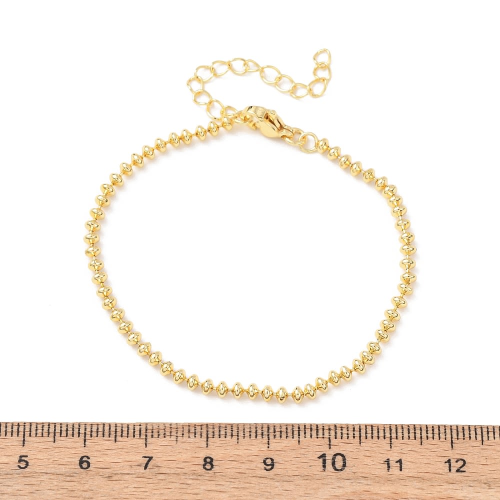 Pulsera balín redondo plano 2.8 mm baño de oro / unidad3