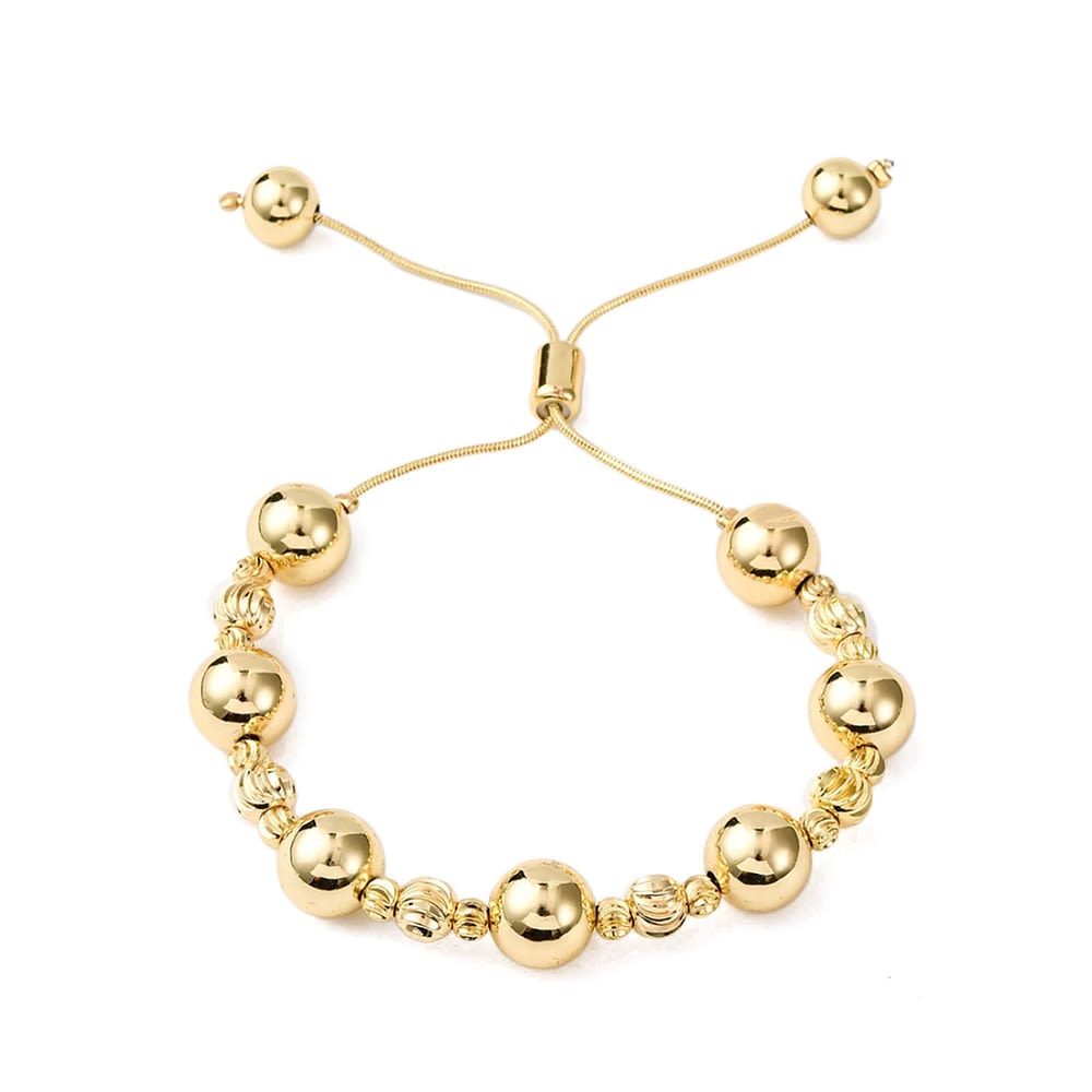 Pulsera ajustable balines mixtos baño oro / unidad1