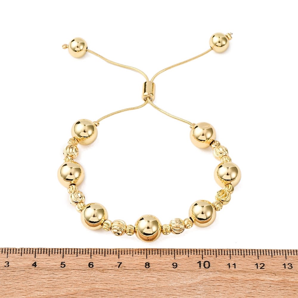 Pulsera ajustable balines mixtos baño oro / unidad2