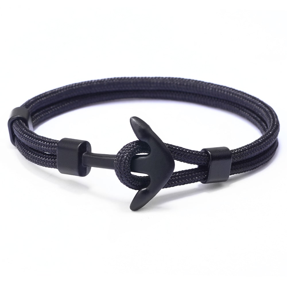 Pulsera caballero hombre cordón poliéster ancla  / unidad1