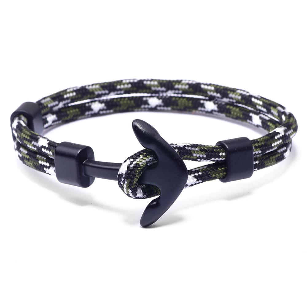 Pulsera caballero hombre cordón poliéster ancla  / unidad3