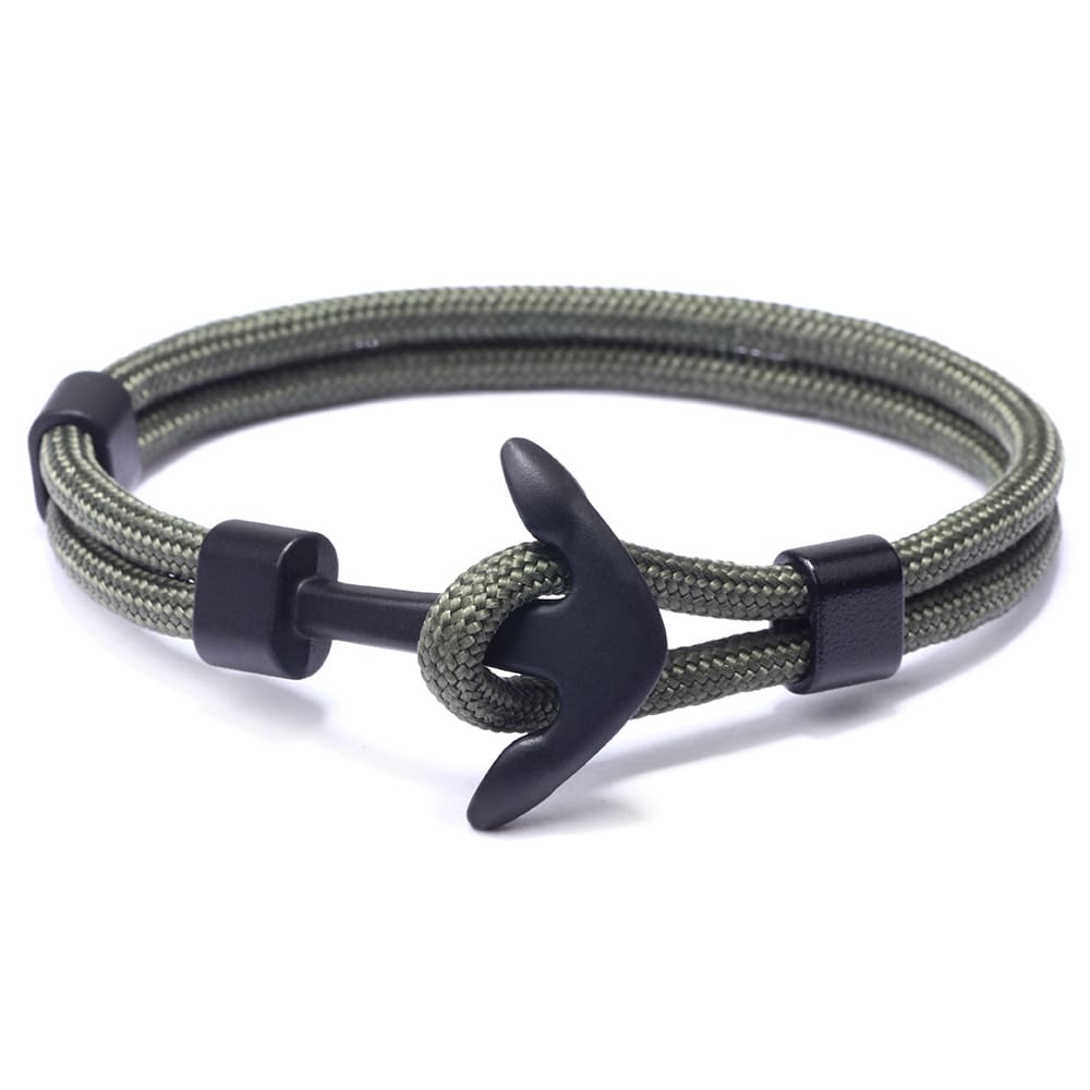 Pulsera caballero hombre cordón poliéster ancla  / unidad2