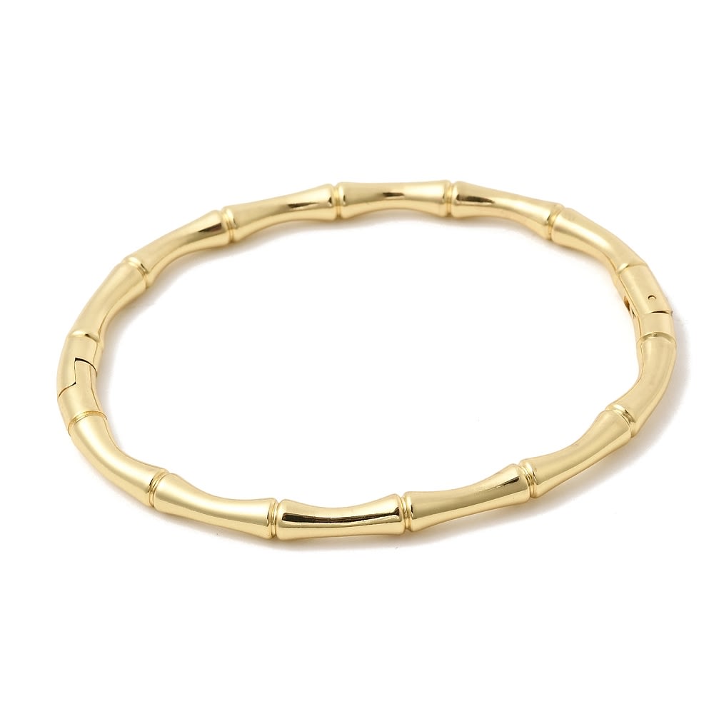 Pulsera con bisagras forma bambú 6 cm baño oro / unidad1