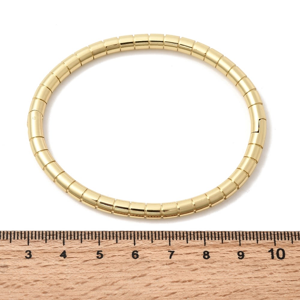 Pulsera con bisagras forma columna 6 cm baño oro / unidad2