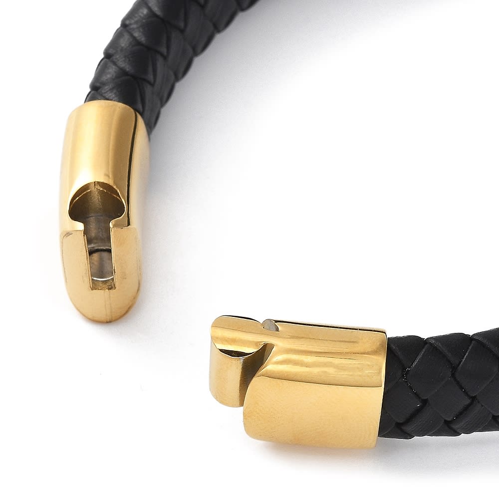 Pulsera caballero hombre cuero trenzado 12 mm cierre magnético / unidad4