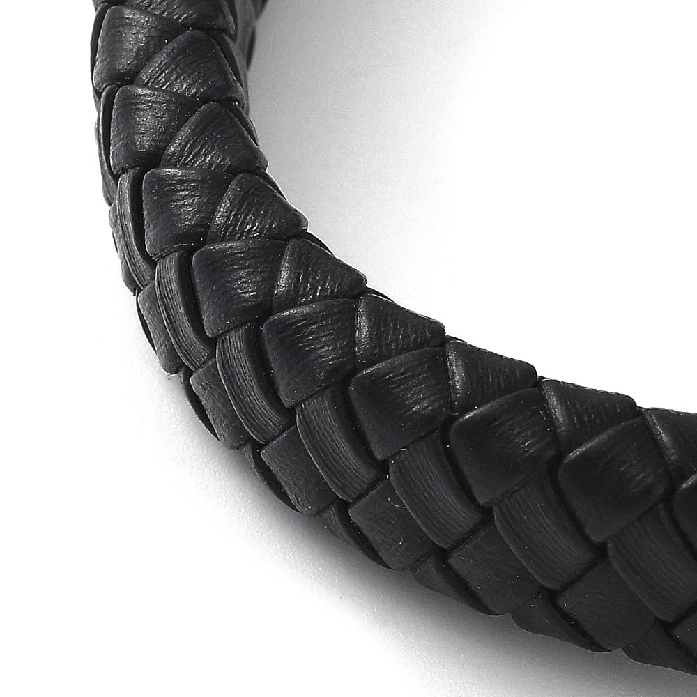Pulsera caballero hombre cuero trenzado 12 mm cierre magnético / unidad5