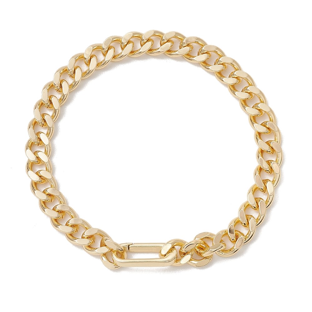 Pulsera tejido cubano 9.5 mm baño oro / unidad1