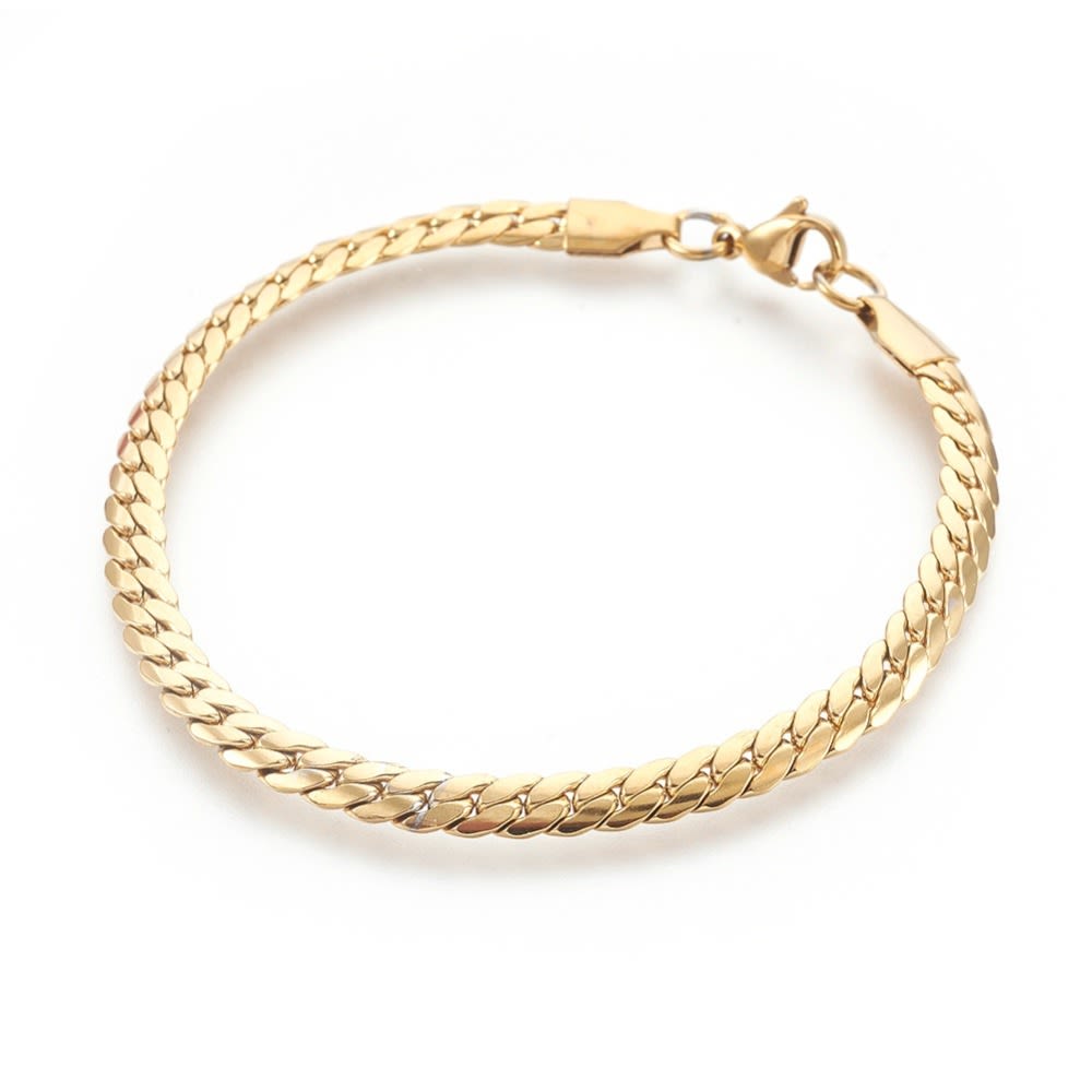 Pulsera tejido serpiente plana 4.5 mm acero / unidad1