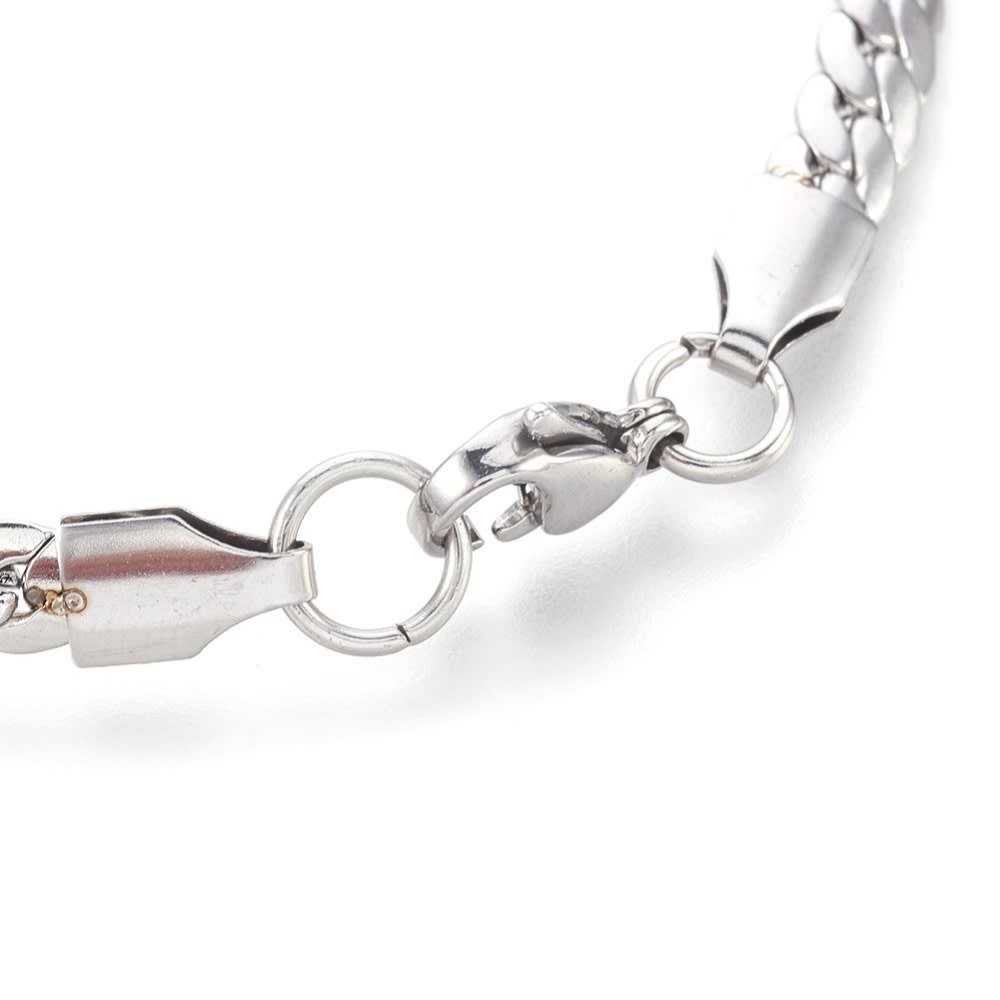 Pulsera tejido serpiente plana 4.5 mm acero / unidad2