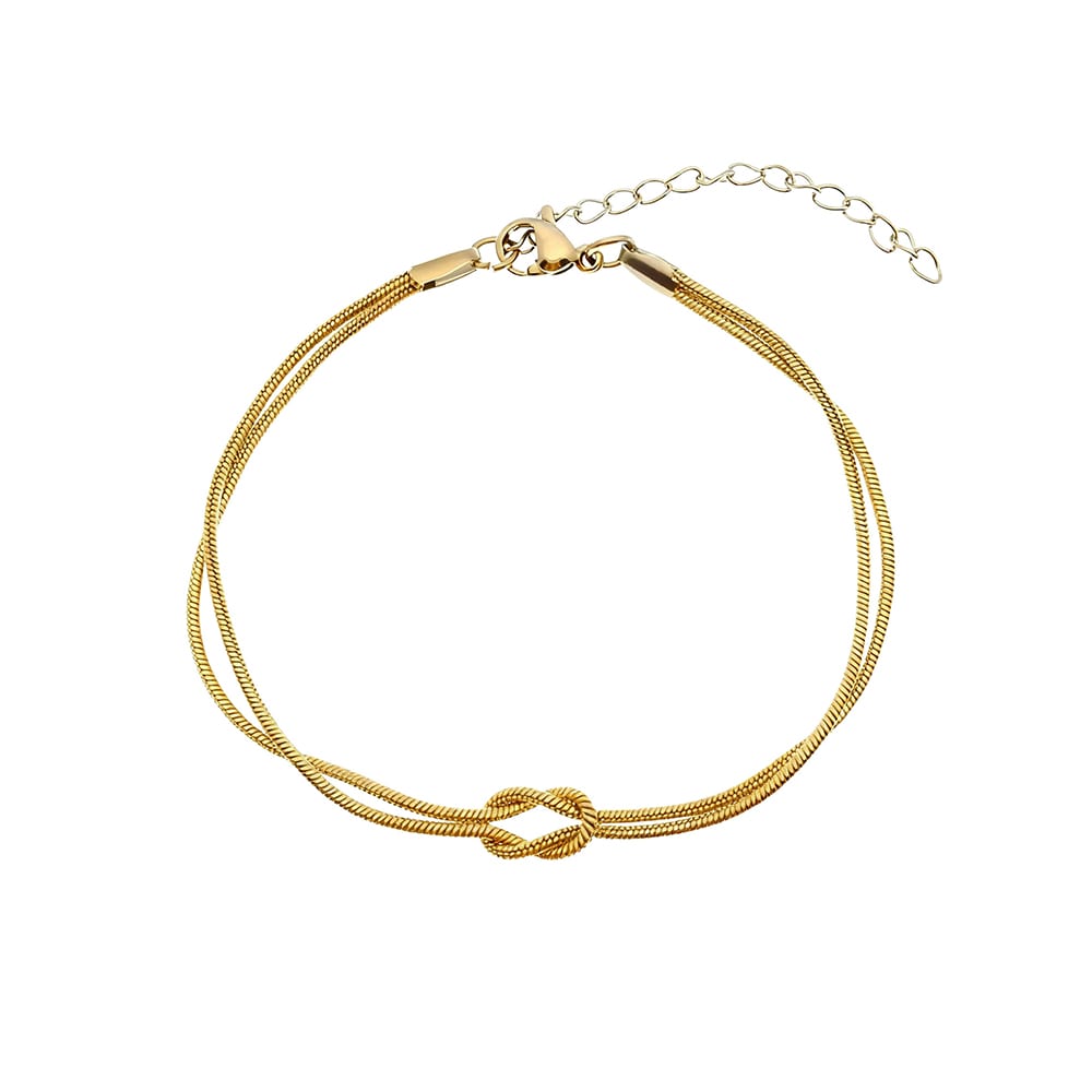 Pulsera para parejas con nudo en acero / set6