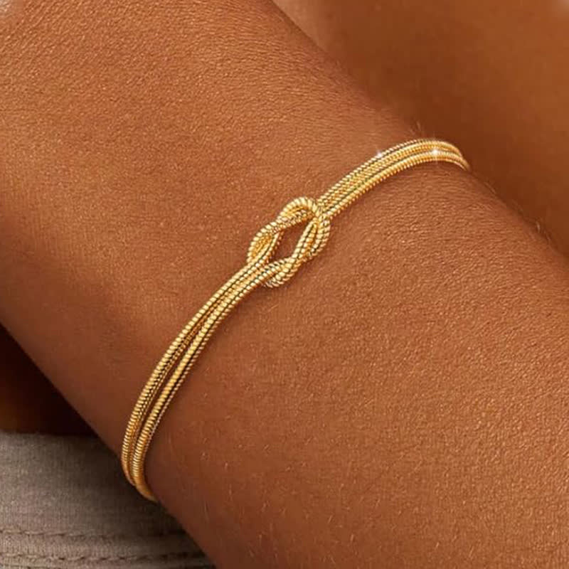 Pulsera para parejas con nudo en acero / set4