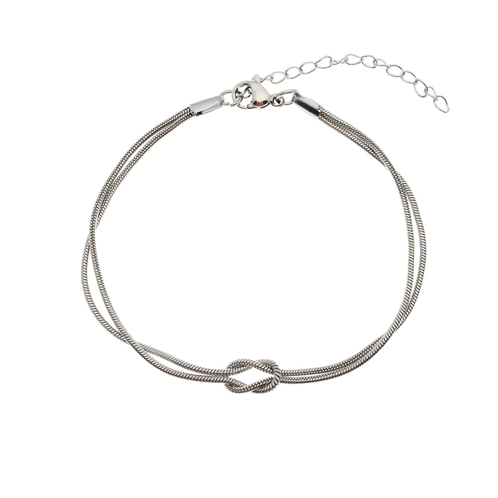 Pulsera para parejas con nudo en acero / set5
